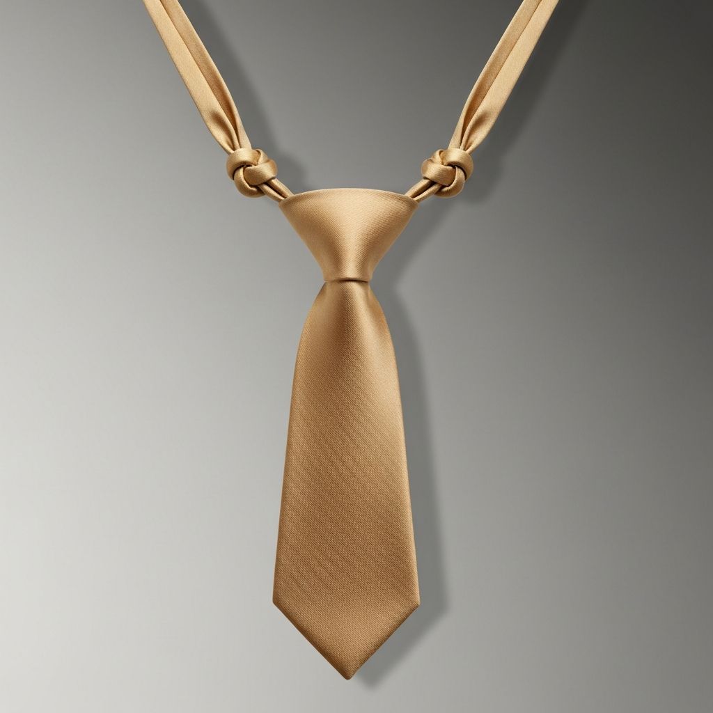 Handcrafted necktie necklace detail